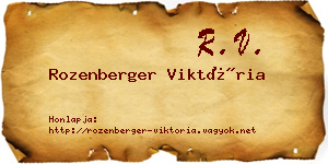 Rozenberger Viktória névjegykártya